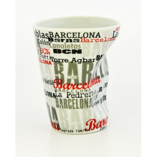 VASO ARRUGADO BARCELONA LETRAS