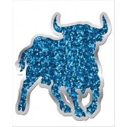 PIN TORO PURPURINA AZUL