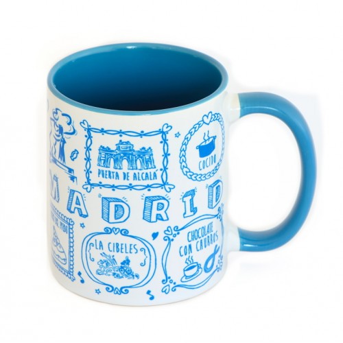 MUG MADRID TIZA AZUL