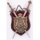 WOODEN SHIELD (BOARD 20 x 27 cm) BRASS