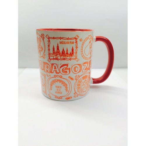 MUG ZARAGOZA TIZA ROJO