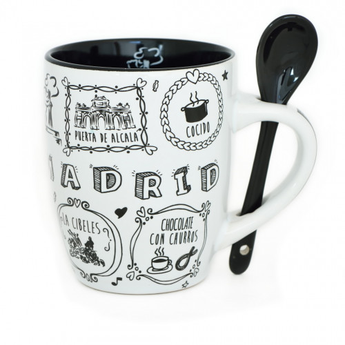 MUG C/CUCHARA MADRID TIZA NG