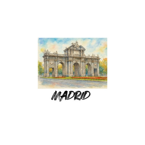 IMAN CER. CUADRADO MADRID PUERTA DE ALCALA ACUARELA