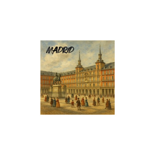 IMAN CER. CUADRADO MADRID PLAZA MAYOR ACUARELA