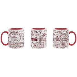 MUG VALENCIA TIZA ROJO